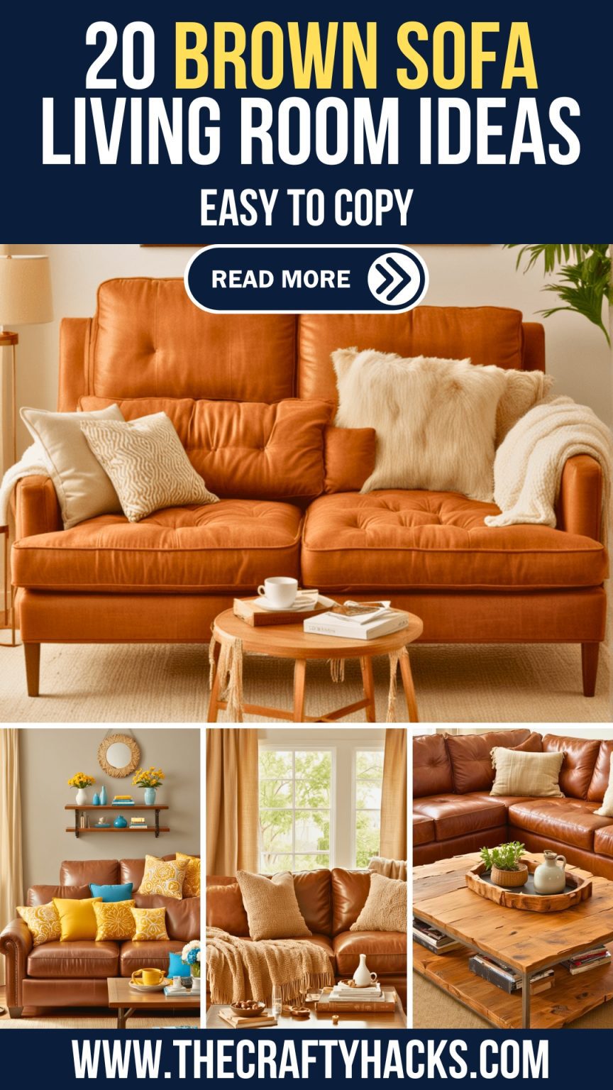 20 Brown Sofa Living Room Ideas The Crafty Hacks