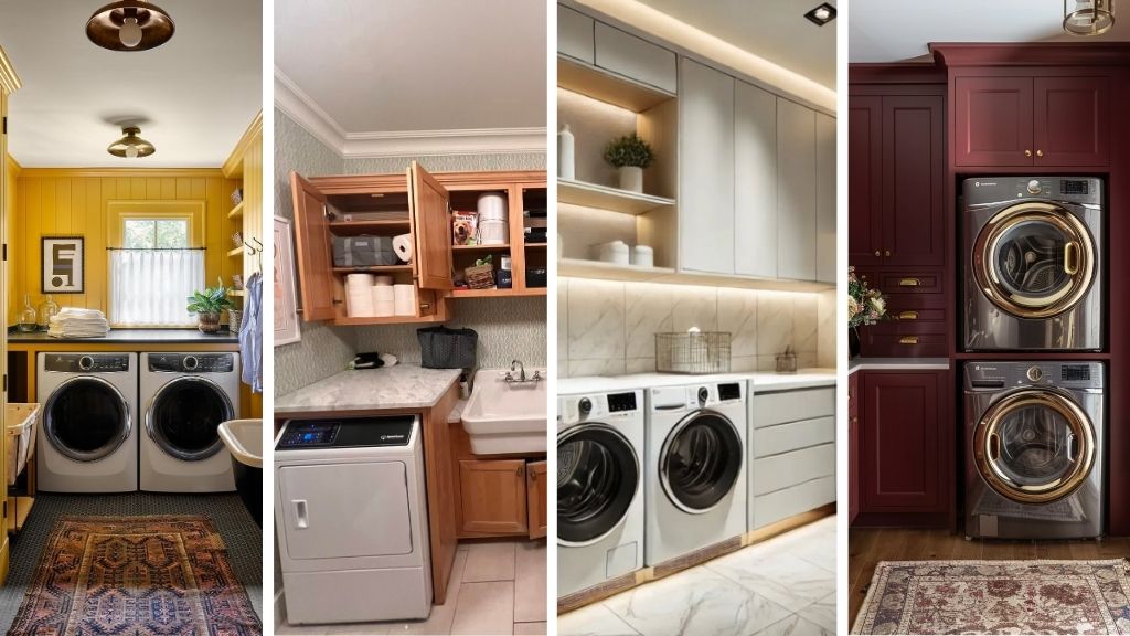 collection of four laundry rooms