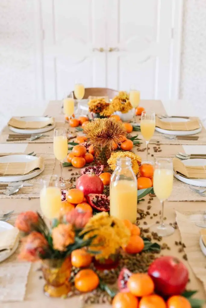 Citrus burst autumn dining table idea