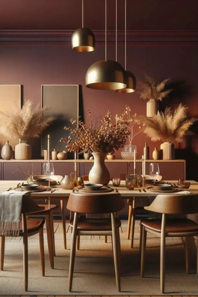 Burnt sienna warm dining hideaway
