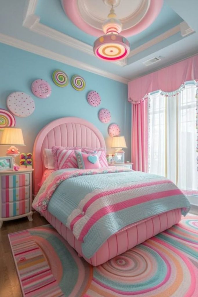 Candyland colorful sweet inspired kids room