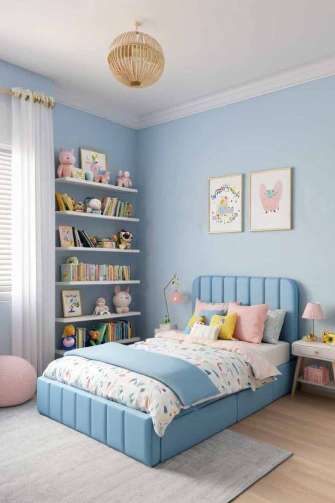 Dreamy cloud themed kids bedroom decor