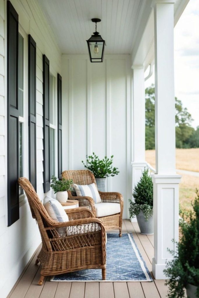 Light timber porch with sea grasses.