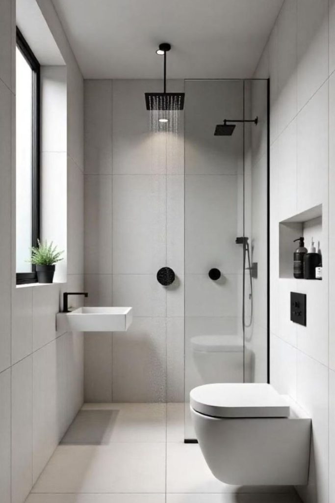 Wet room design maximizes tiny spaces.