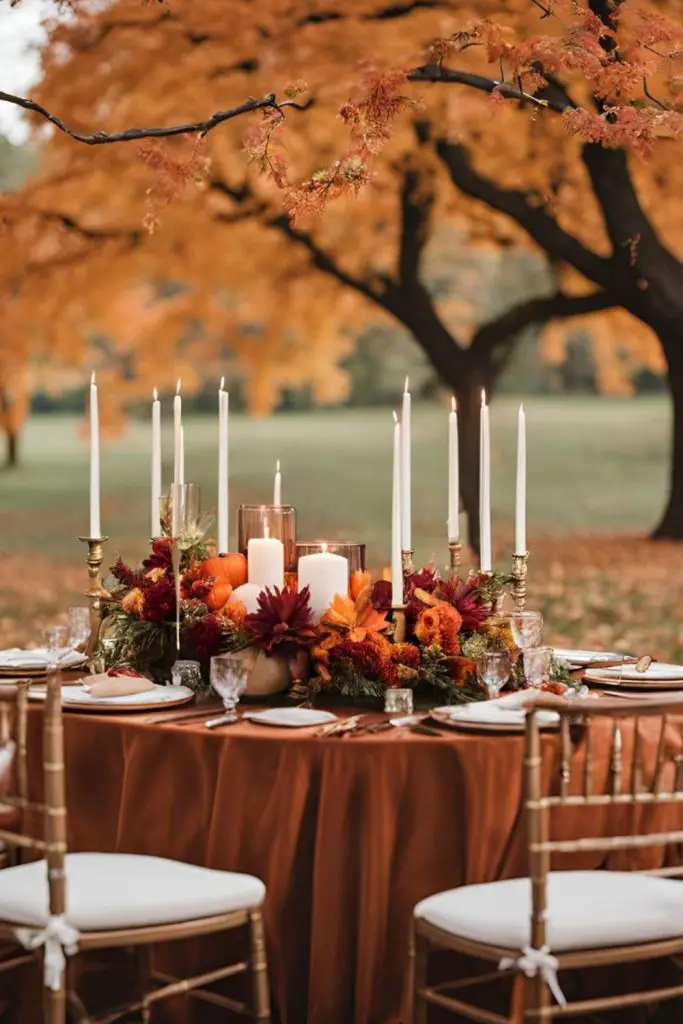 Cozy fireside inspired fall table style