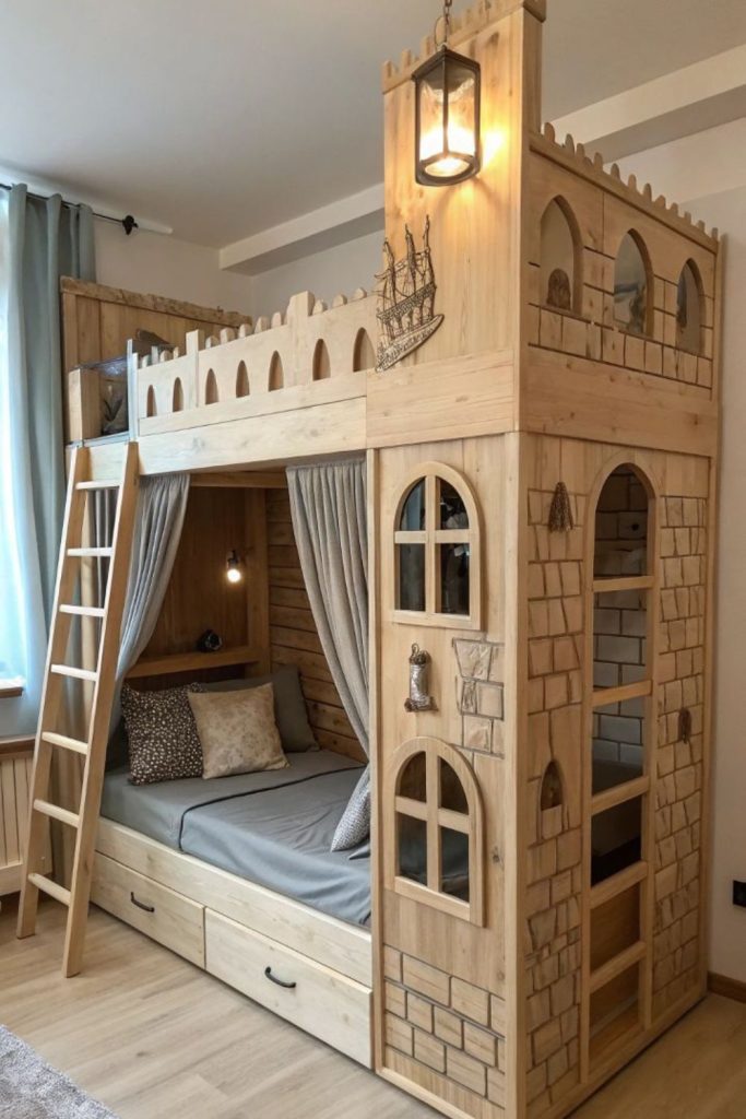 Castle fortress fairytale kids loft design