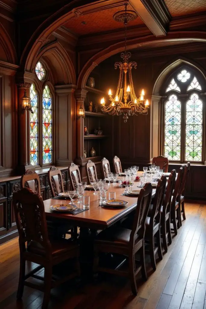 Gothic manor medieval dining hall