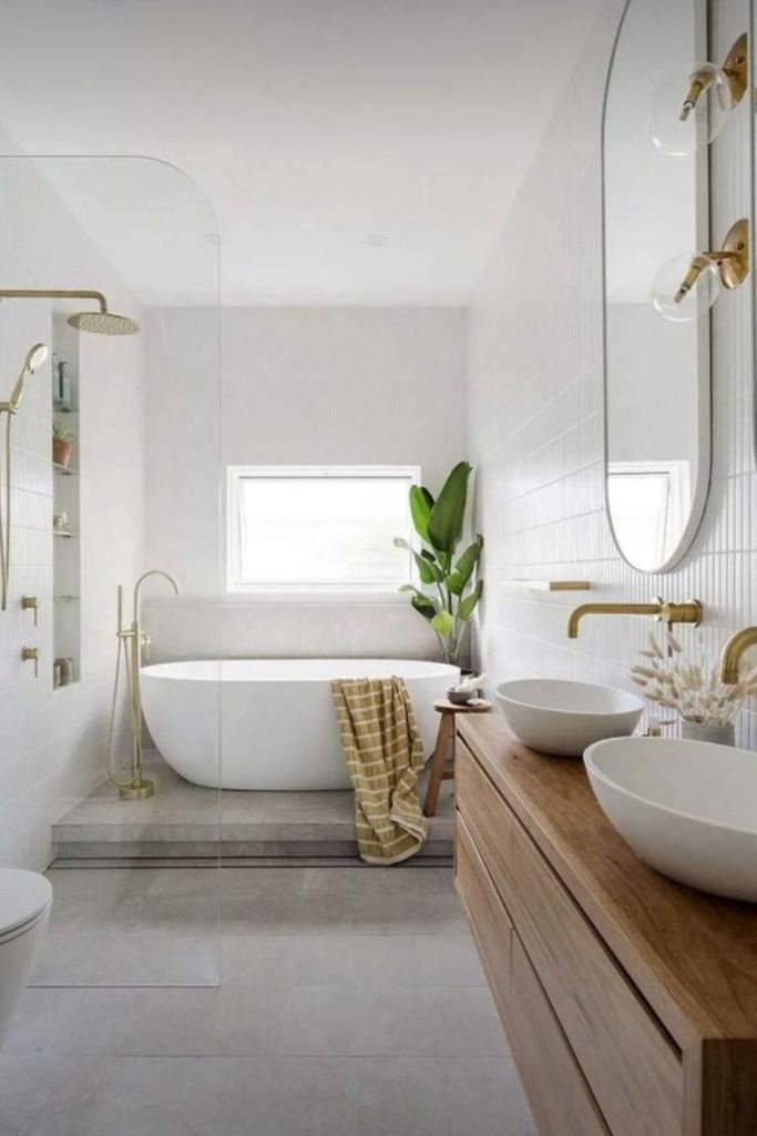 White cloud wetroom with serene design