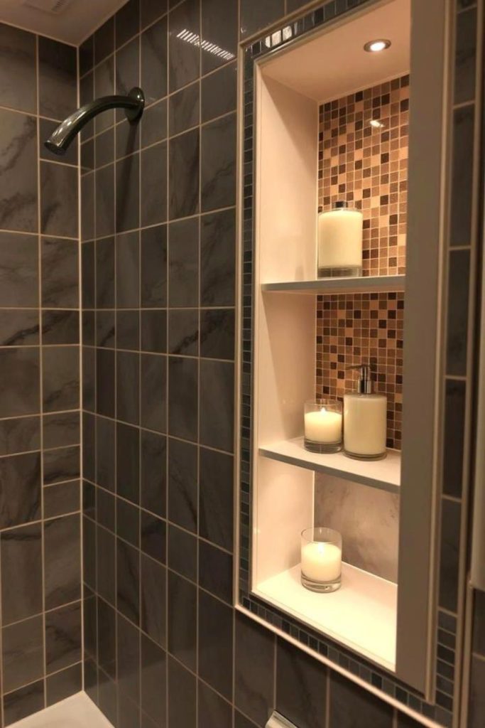 Hidden pocket shelf conceals storage smartly.