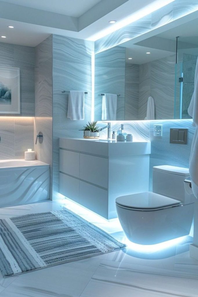 Luxe hotel-inspired wetroom with porcelain tiles