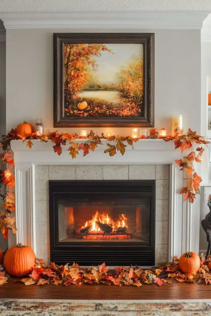 Maple leaf scatter adds seasonal vibrancy.