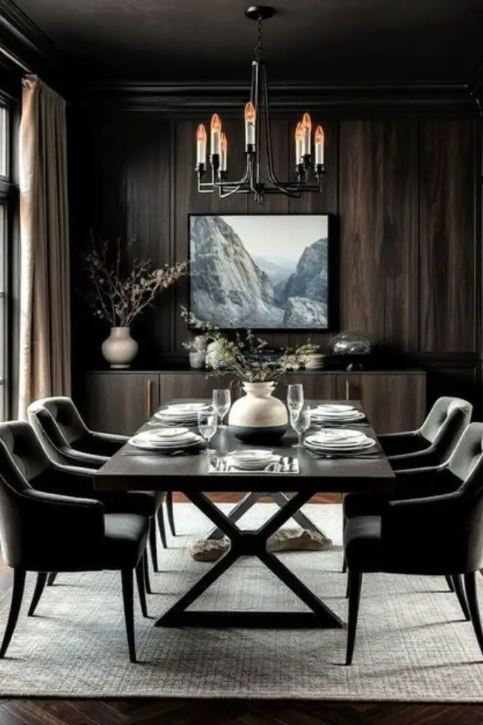 Marble black luxury dining setup