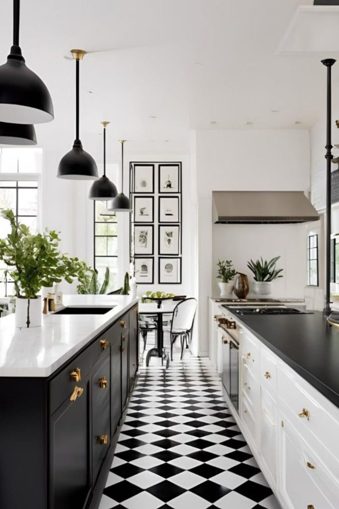 Monochrome modern home in black white