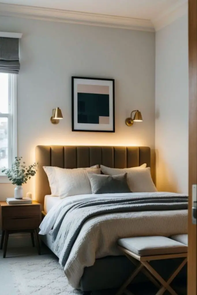 Monochrome cozy nook with neutral palette.