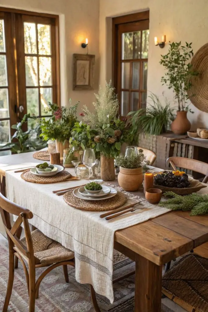 Olive grove Mediterranean autumn dining table