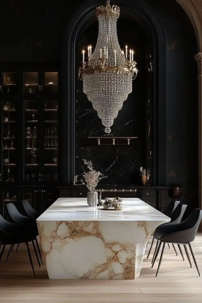 Onyx lantern dark dining banquet