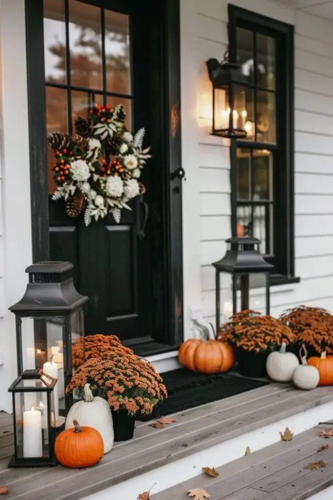 Pumpkins parade beautifully across autumn porches