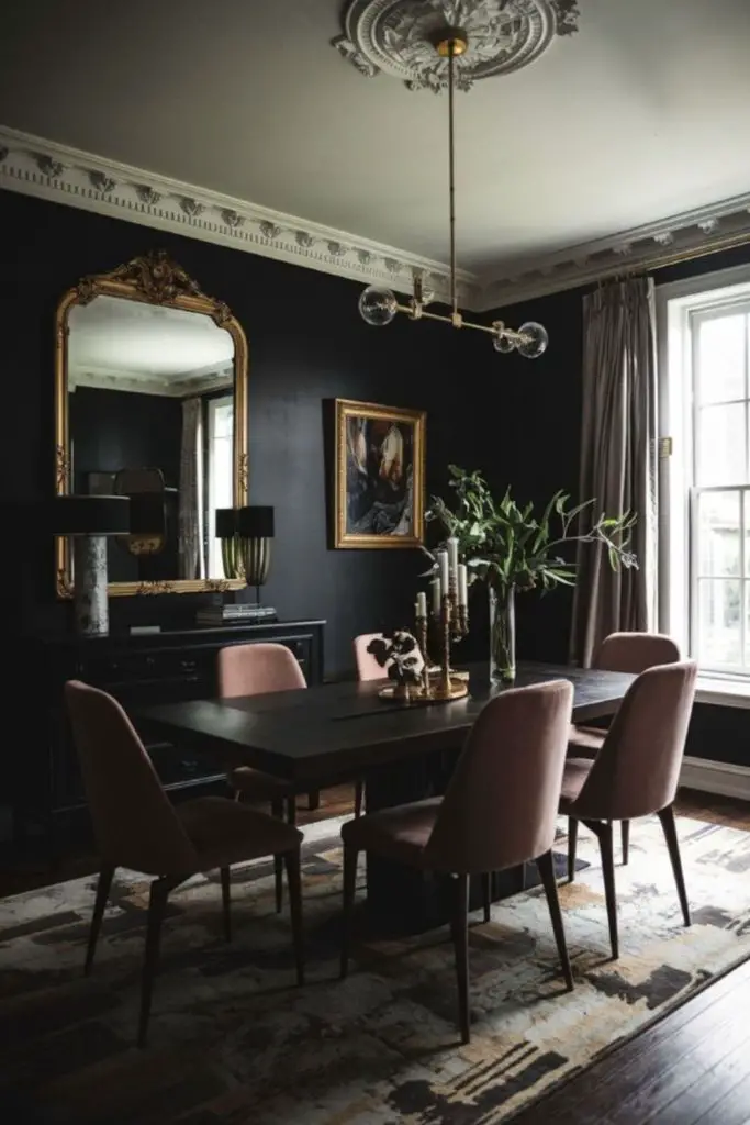 Sable velvet luxe dining sanctum