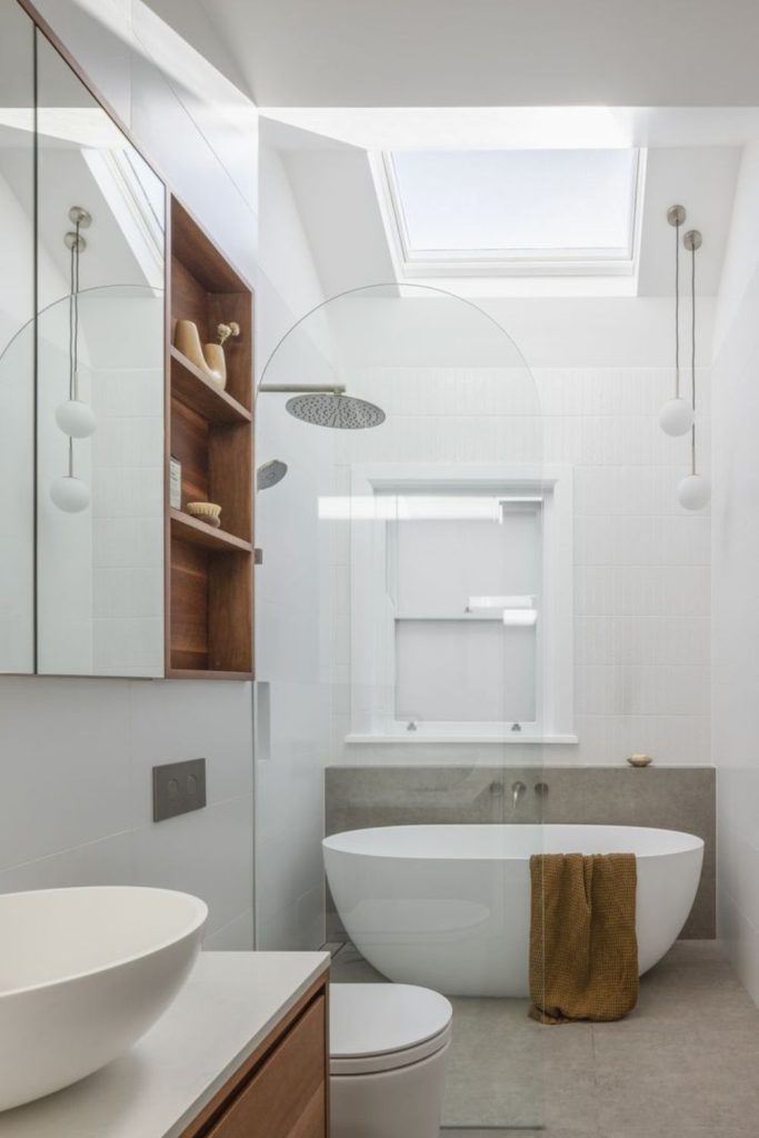 Skylight wetroom filled with natural light