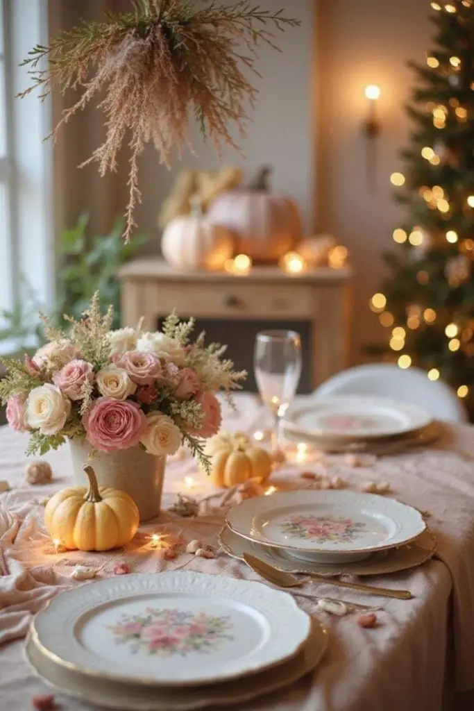 Soft cottage glow autumn table style