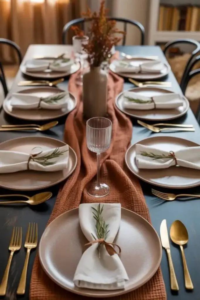 Neutral toned soft autumn table look