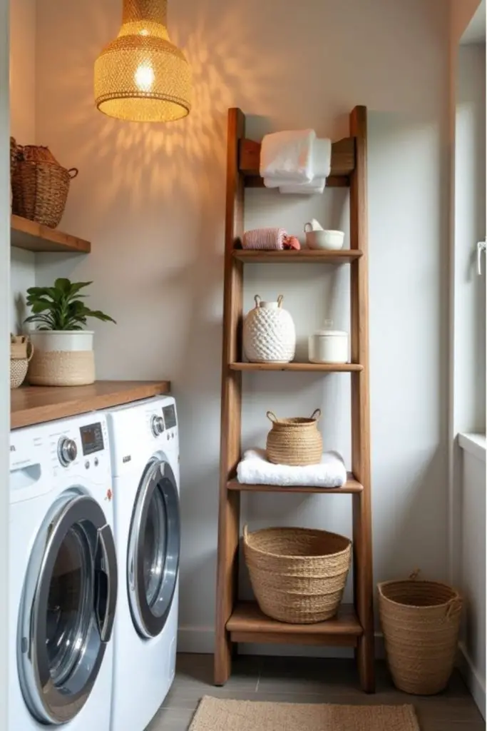 Ladder shelf for rustic storage