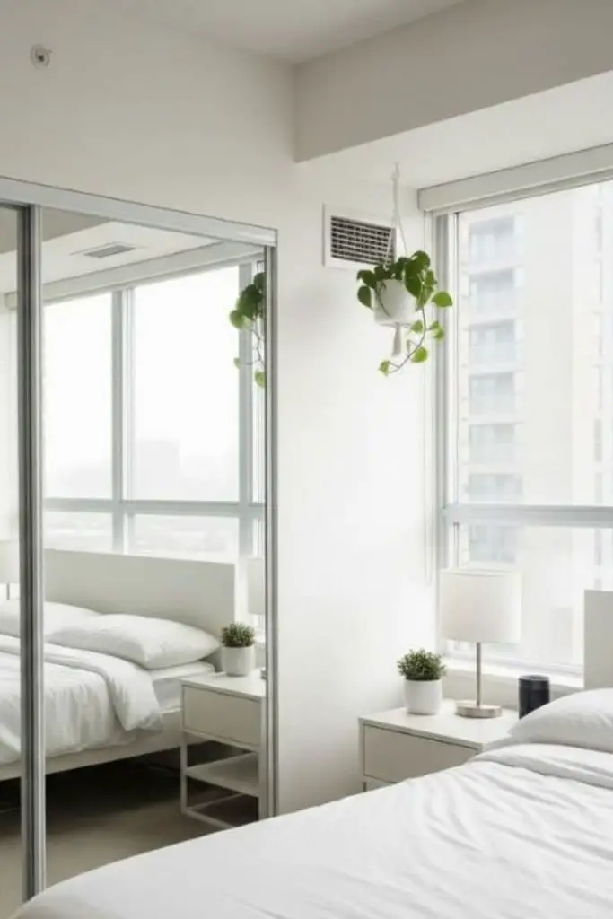 Transparent acrylic furniture in airy room.
