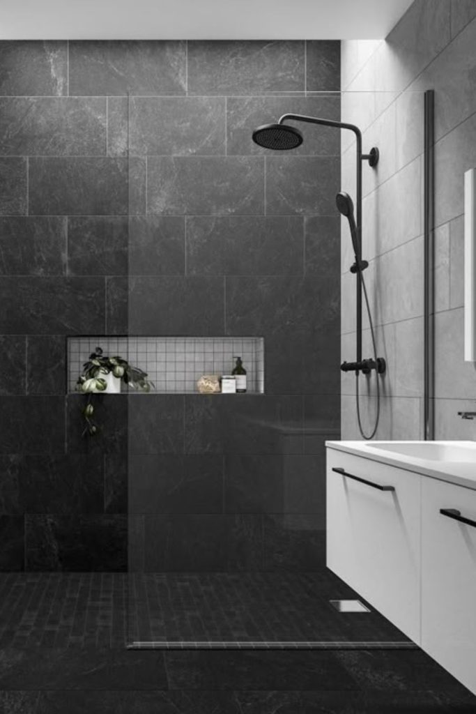 Slate tile wetroom with modern design