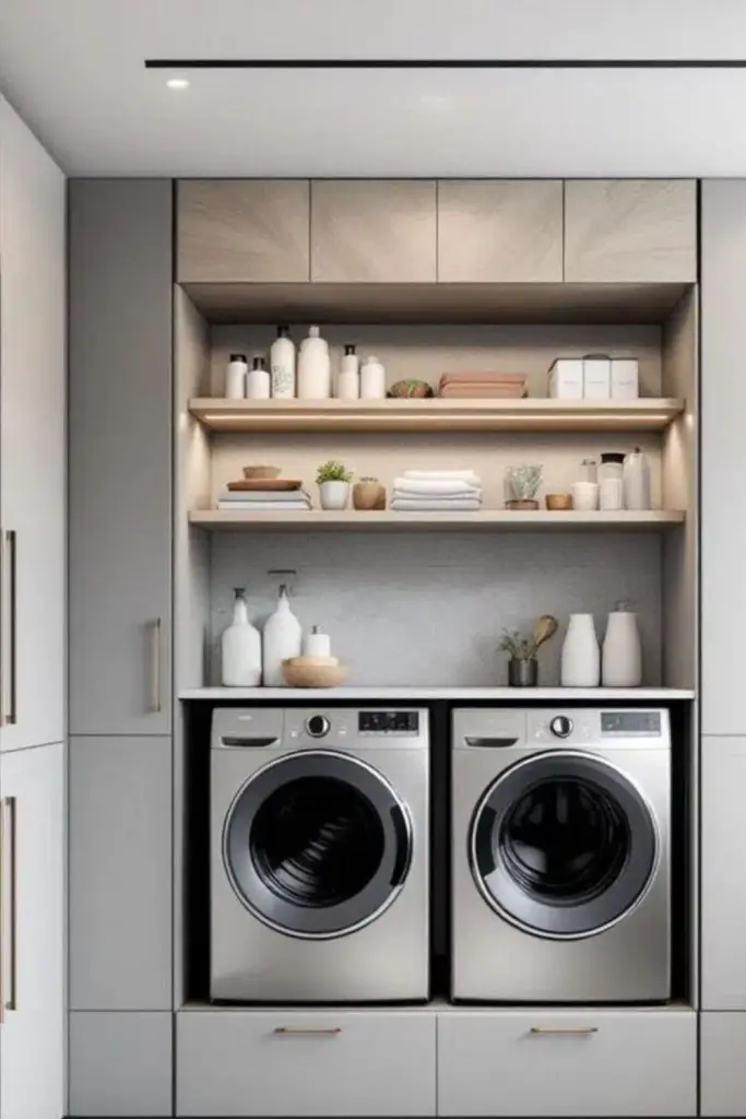 Under-cabinet lighting brightens laundry tasks
