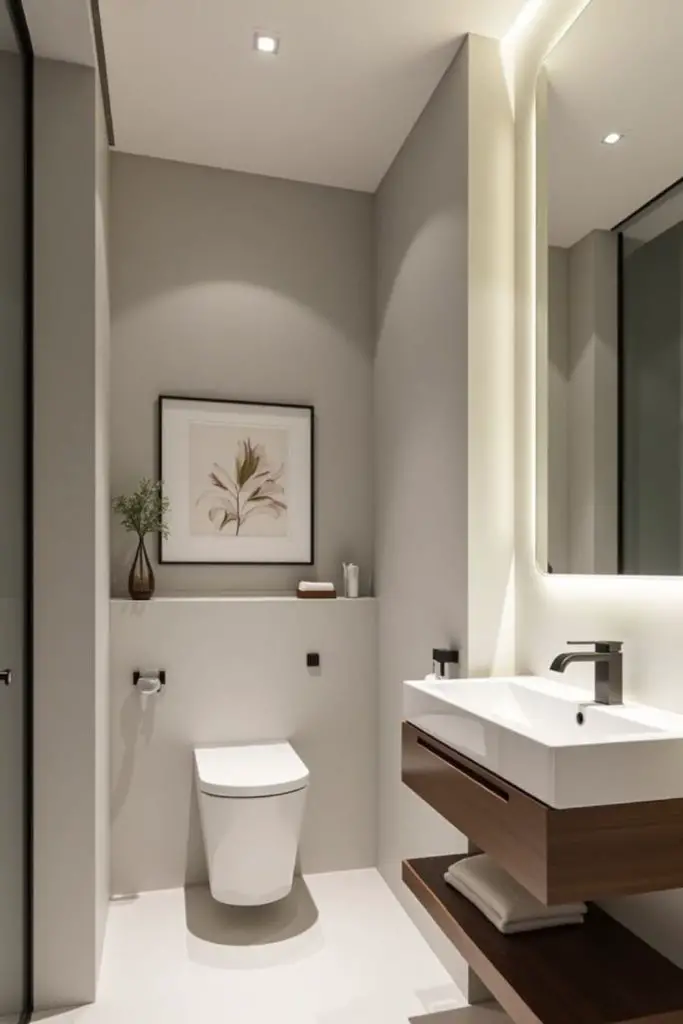 Floating toilet glows with underlighting effect