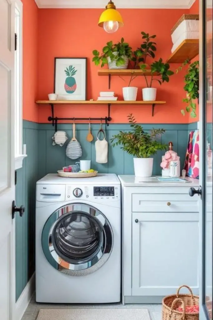Accent wall adds bold color
