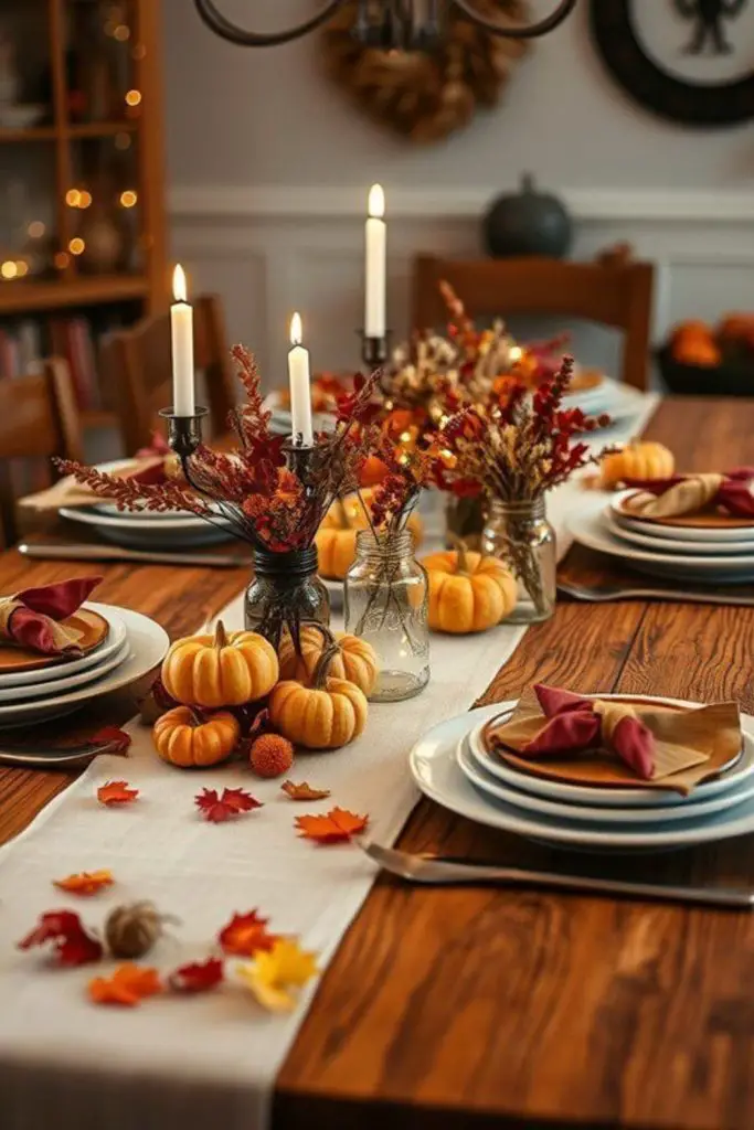Vintage farmhouse rustic autumn table display