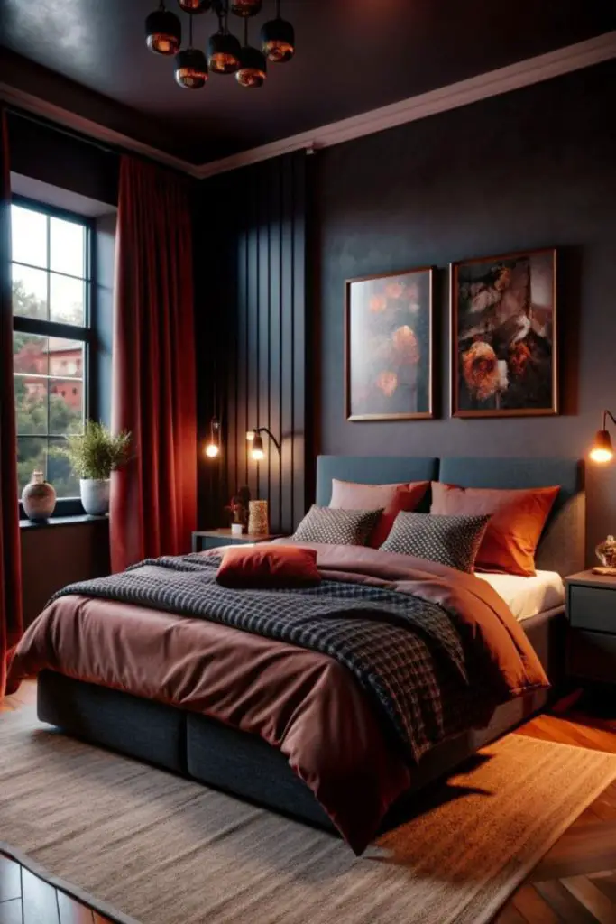 Antique wood and velvet gentleman space.