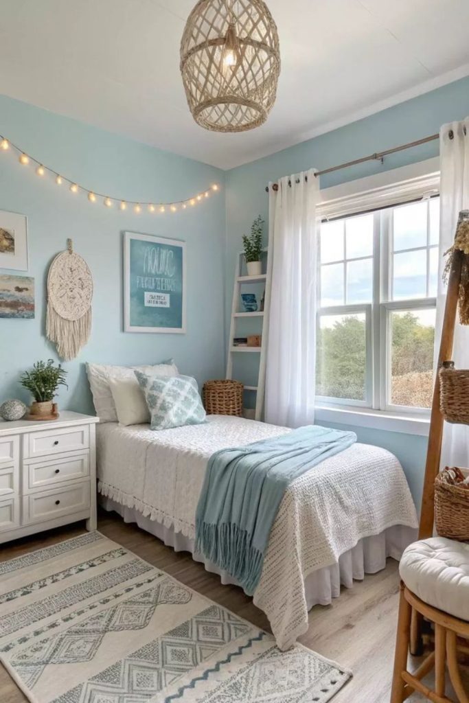 Winter wonderland icy snow themed kids bedroom