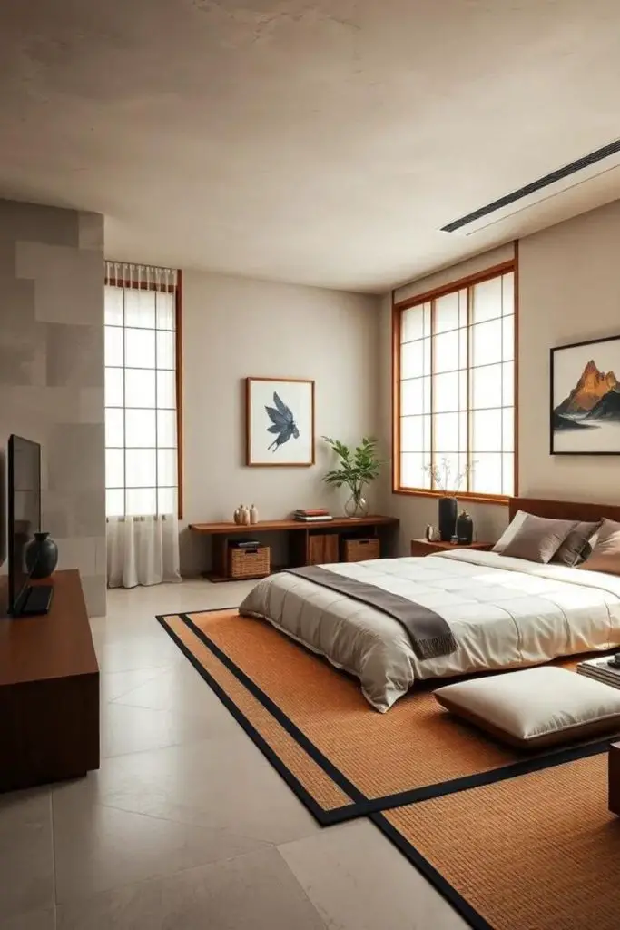 Japanese tatami minimalist zen refuge.