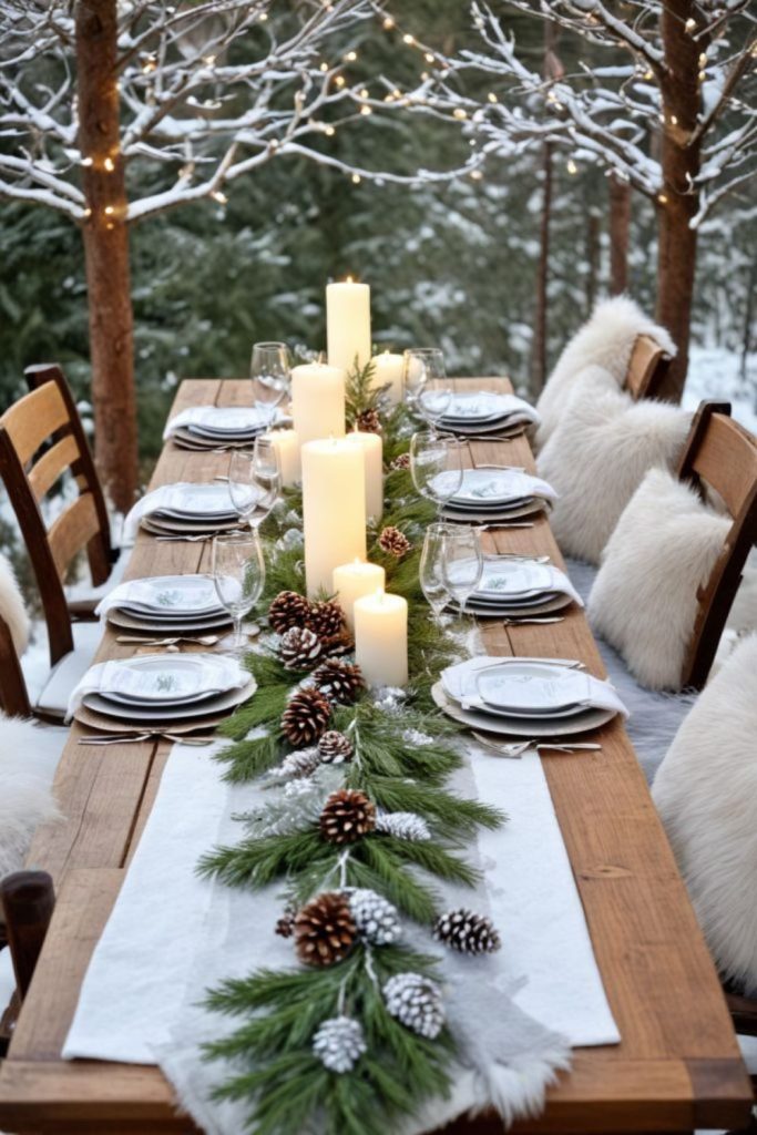 Rustic plaid cabin-inspired winter feast.