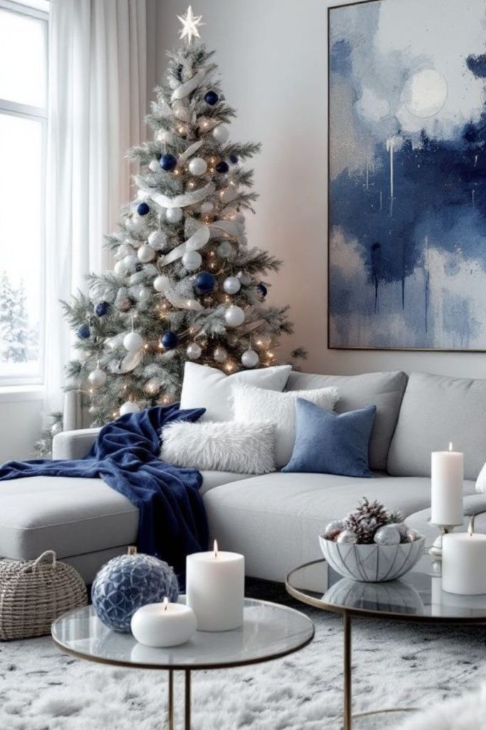 Glassy arctic blue modern holiday design