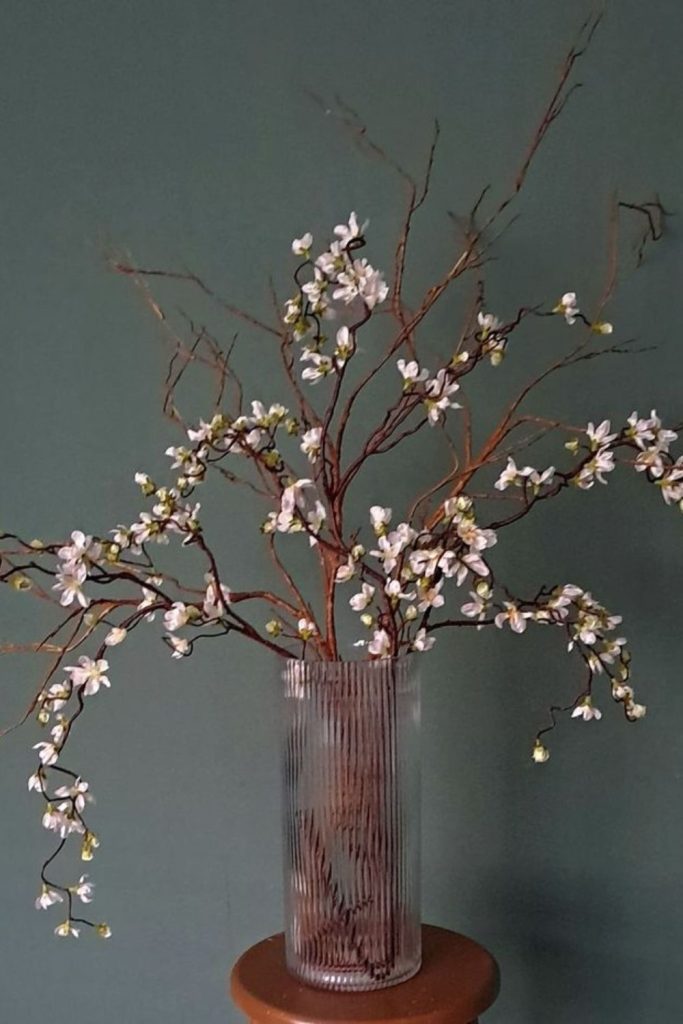 White willow and chrysanthemum winter spray