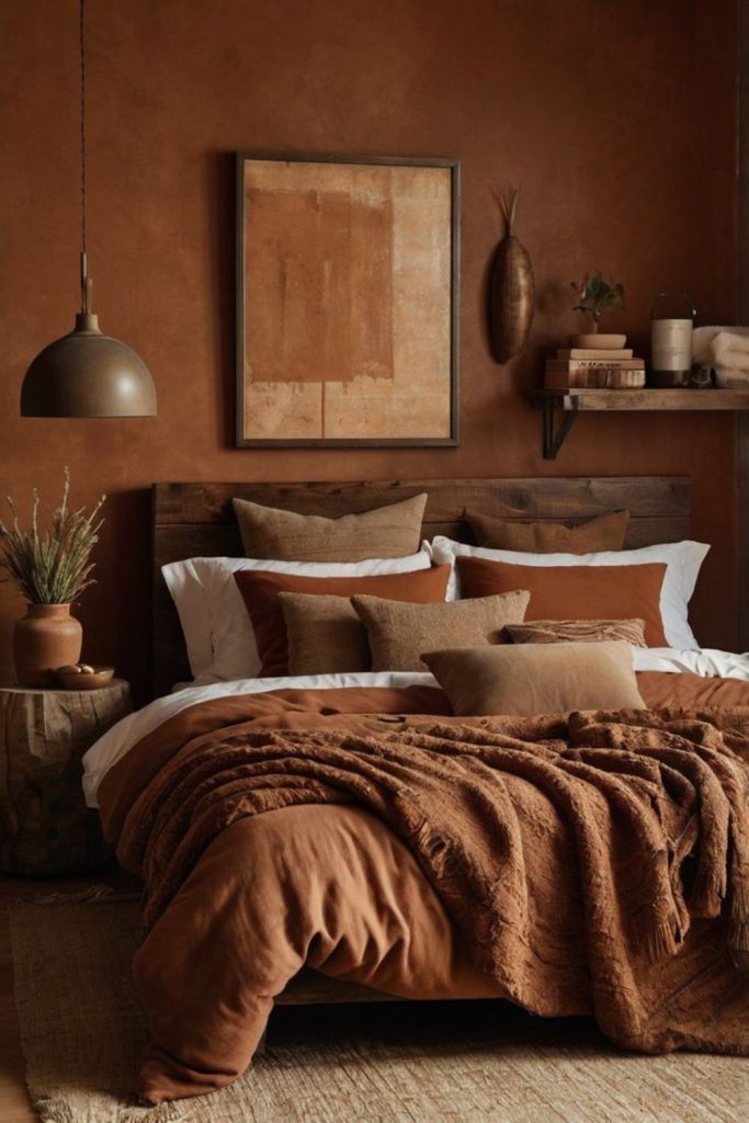 Cozy autumn ember hideout bedroom.