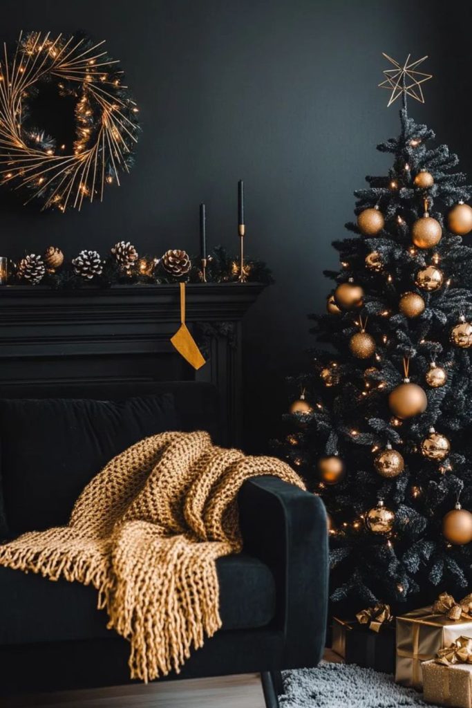 Black and gold luxury holiday decor