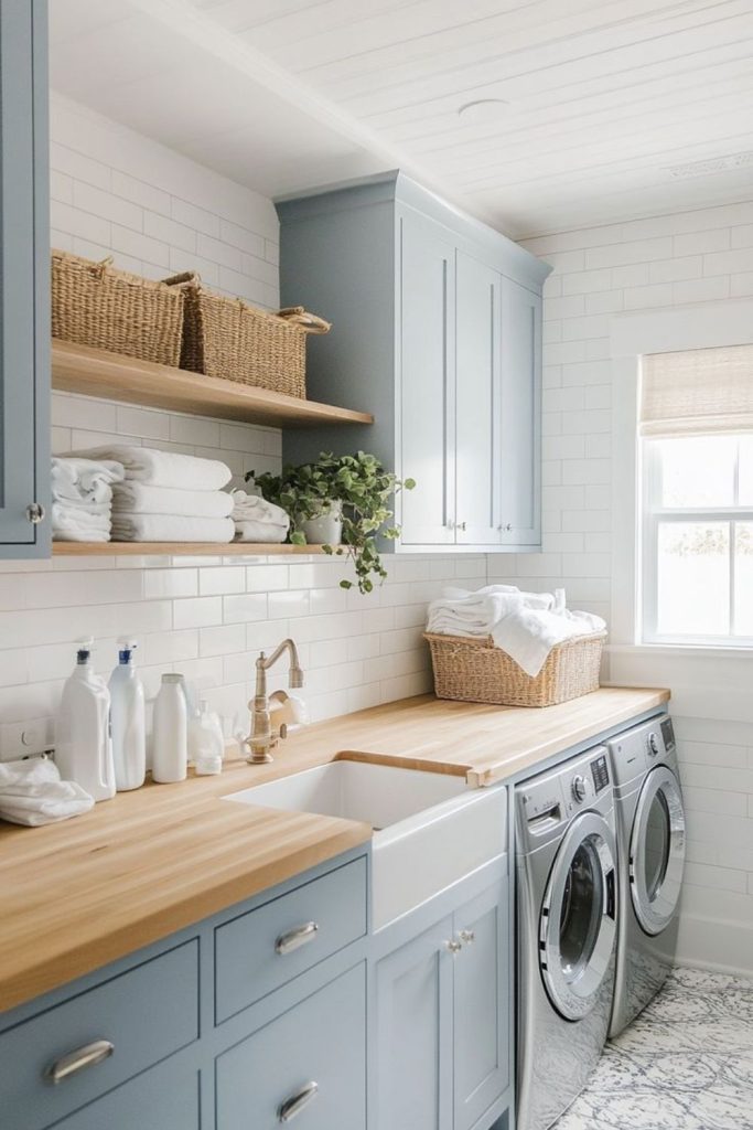 Blossom tinted soft laundry setup.