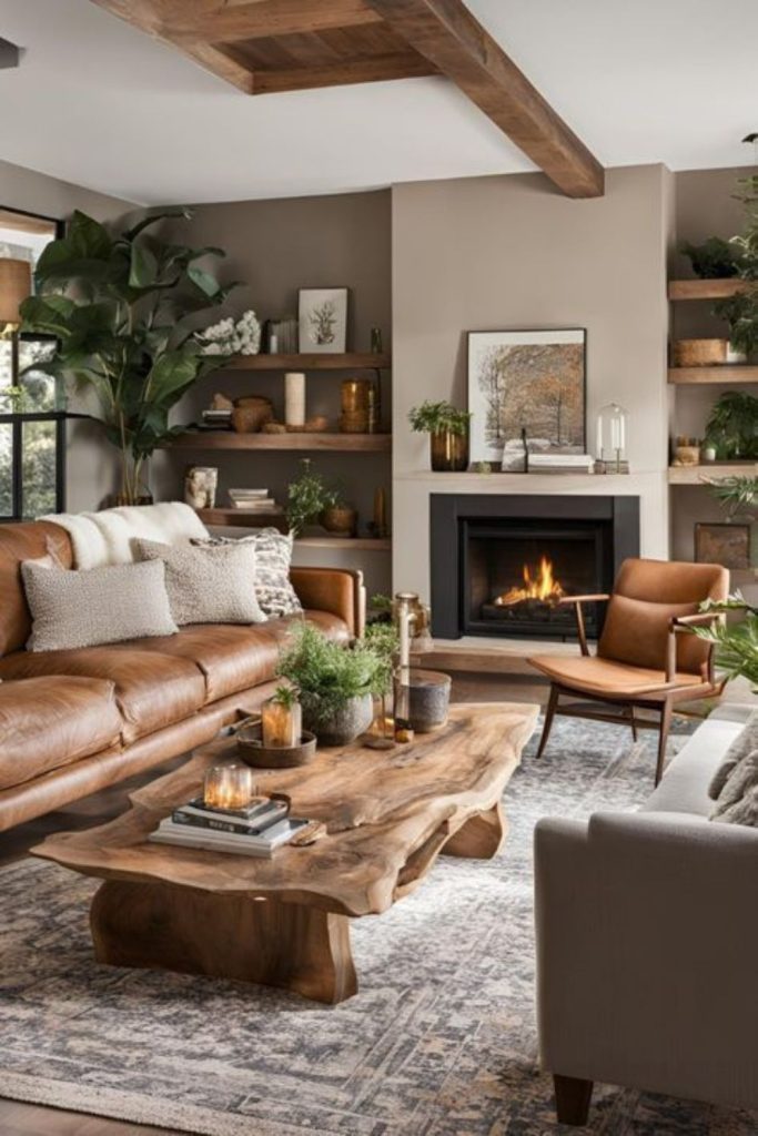 Twine-lit rustic bohemian hearth.