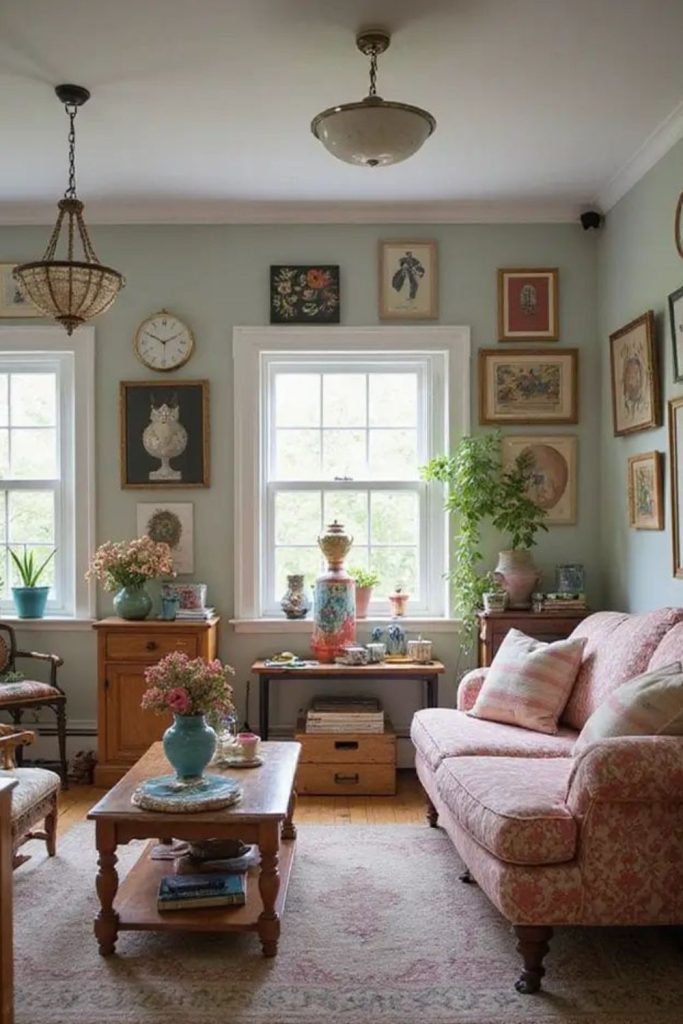 Cedar-scented cozy room with wool decor.