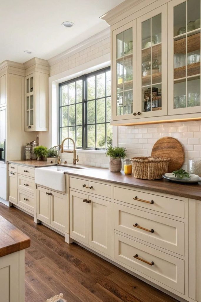 Champagne-toned elegant kitchen design.