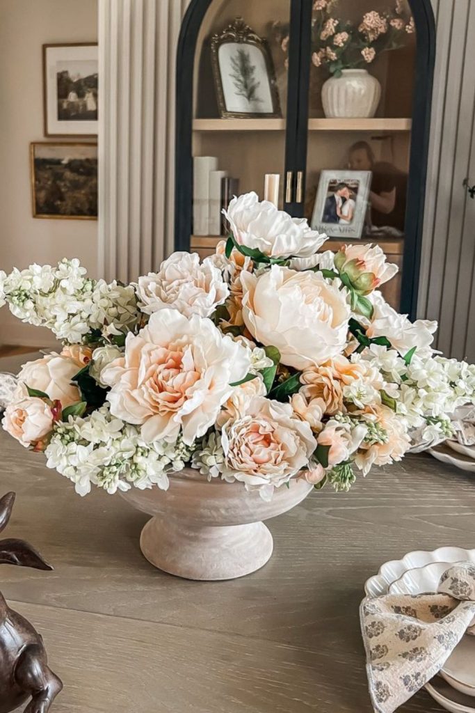 Champagne peonies soft winter elegance