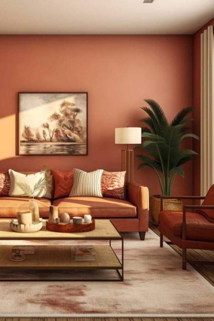 Cinnamon and rust glowing cozy den.