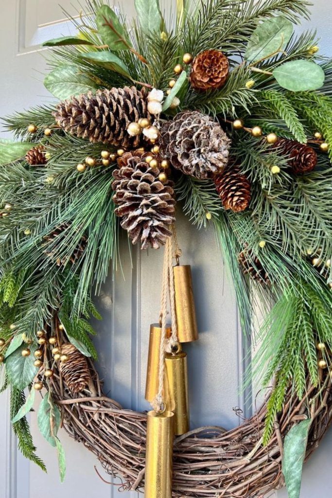 Pine and cinnamon rustic wreath design