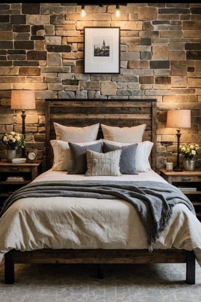 Claystone corner room with muted hues.