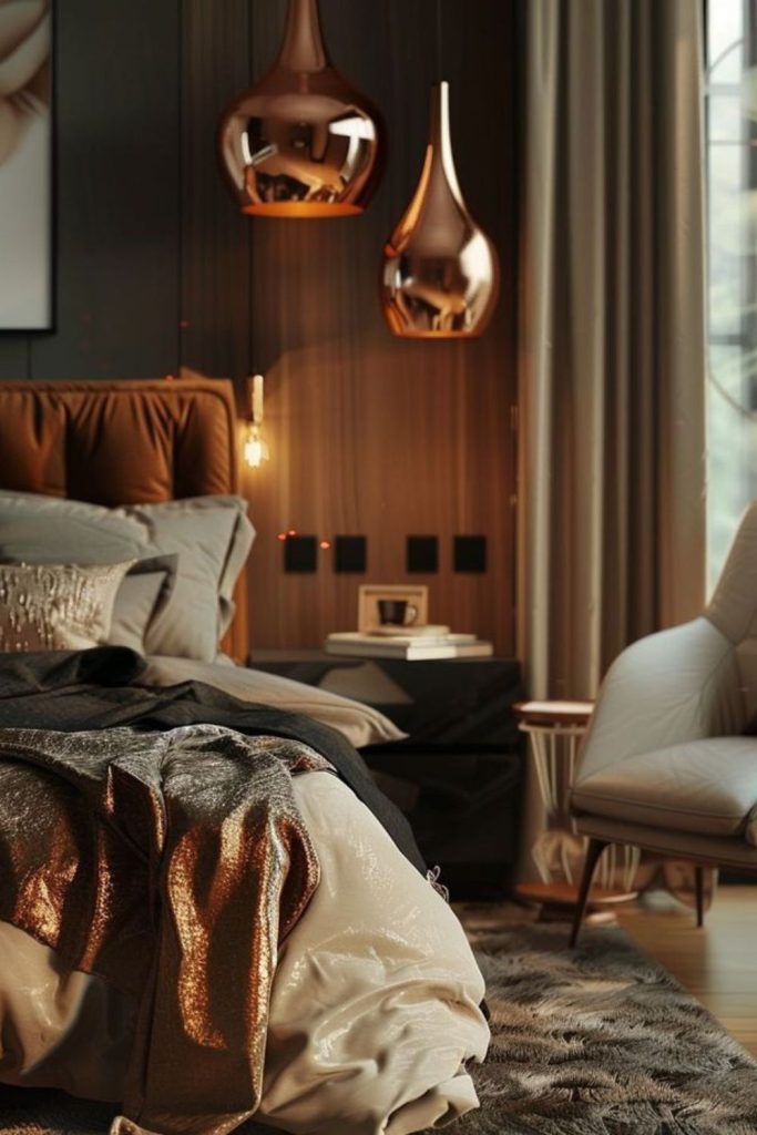 Bronze and copper romantic retreat.