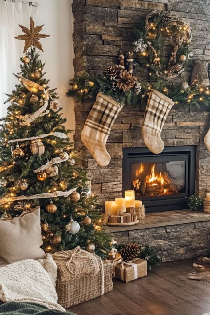 Cozy cocoa cabin Christmas corner